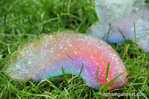 Rainbow Bubble Snakes. Use rubber band or duct tape to secure sock to the bottom of the water bottle. Add some color to the bubble snakes with food coloring. The kids must be very happy to see the rainbow bubble snake created by them in summer.