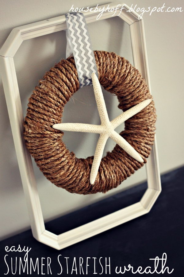 Easy Starfish Rope Wreath. Some rope and a starfish are combined to be this chic and amazing decorative item for your home. Click 