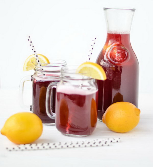 Sparkling Blackberry Lemonade. This fruity lemonade relies on the naturally sweetness of fresh blackberries  mixed with  lemon juice. It improves your healthy living and are easy to make. Get the recipe here
