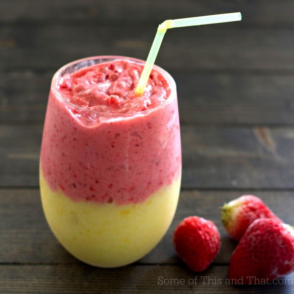 Sunrise Smoothie. Take the favorite fruit of your kids   to make this colorful and tasty  sunrise smoothier for your little ones. Get the recipe here