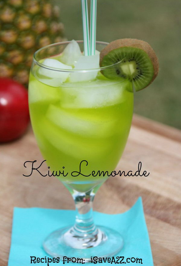 Homemade Kiwi Lemonade Drink. Instructions for the Homemade Kiwi Lemonade Recipe here