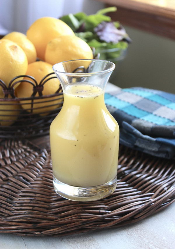  Easy One-Jar Lemon Salad Dressing. This dressing is super easy and quick to make. Six ingredients (olive oil, lemon juice, vinegar, honey, salt and pepper) and one jar are all you need. 