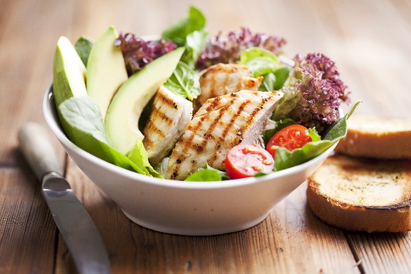 Grilled Chicken and Corn Salad with Avocado and Parmesan