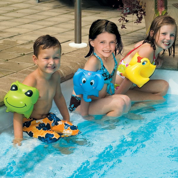  Animal Swim Arm Bands. The same with the float suit. These really fun animal swim arm bands will be a great way to keep kids afloat when they play in the water.