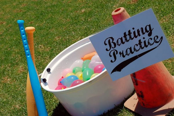 Water Balloon Batting Game. The game goes like this. Designate one person to throw water balloons to the player. The players should bat the water balloons. Count who break the most water balloons. It's so great to get active in this funny way.