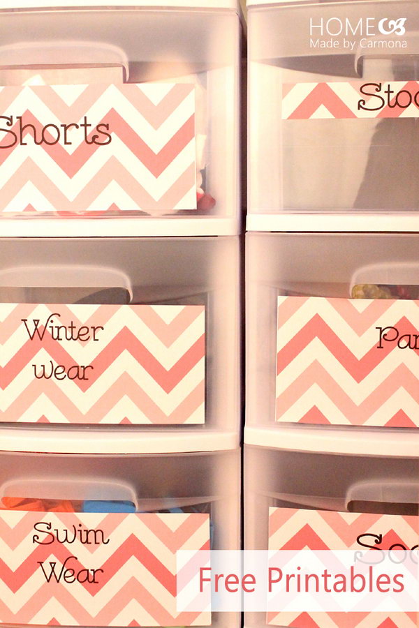 Use Drawer Printables or Tags to Identify the Inside Items 