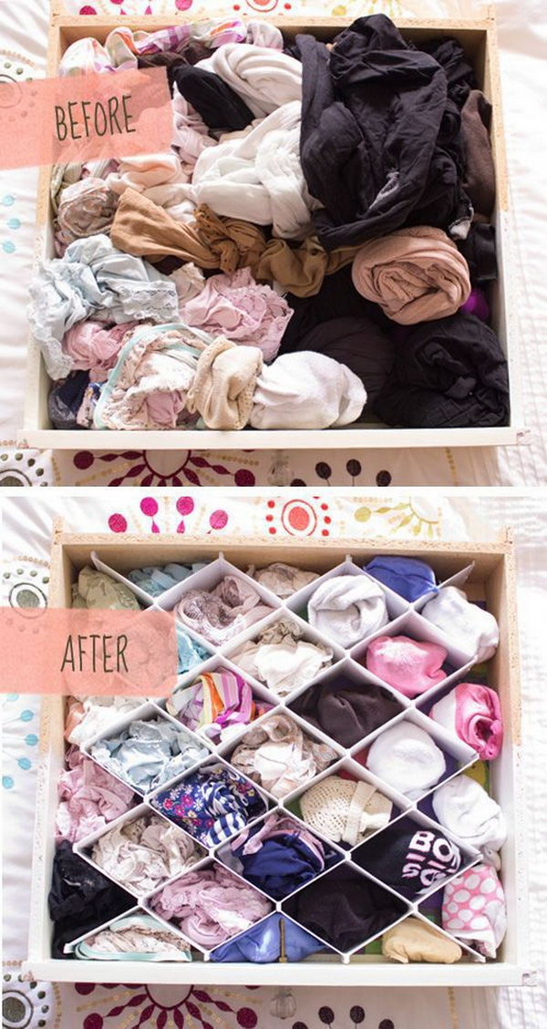 Use Drawer Dividers to Organize Underwear Drawer