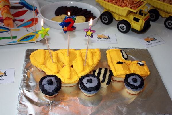 Cute Construction Themed Birthday Party Cake