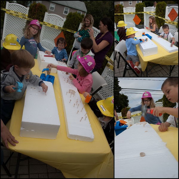 Construction Birthday Party Activities: Hammer time. The kids really love that hammer game and they can keep playing for a long time. 