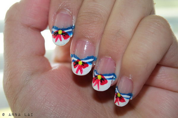 Patriotic Sailor Nail Art