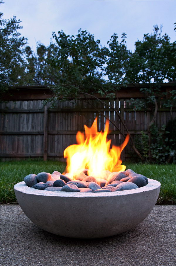 DIY Modern Concrete Fire Bowl 