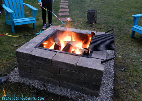 Easy DIY Fire Pit Kit with Grill 