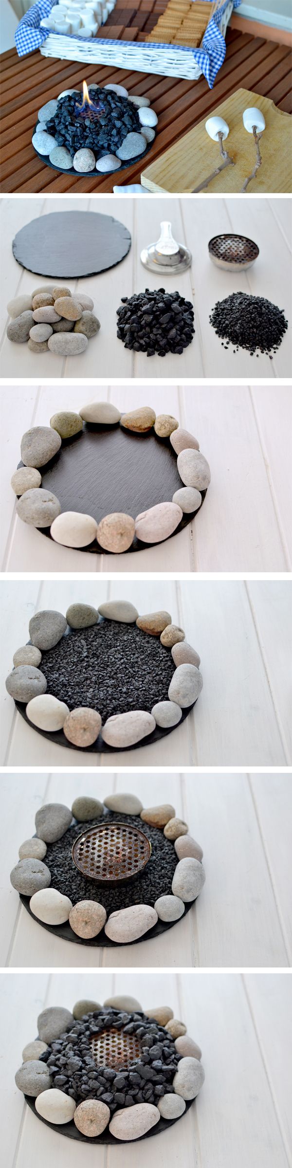 Or a Small Slate Fire at Home for S'mores Lovers. See the tutorial 