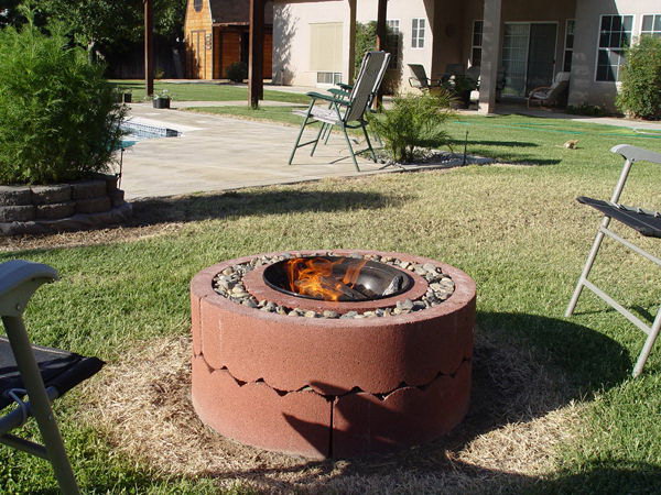 Concrete Tree Rings Fire Pit 