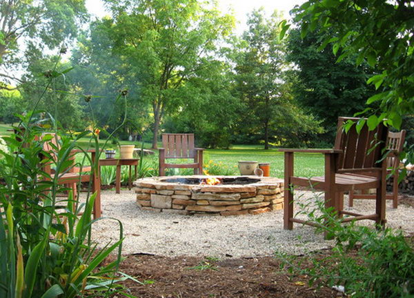 Stacked Stone Fire Pit 