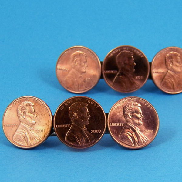 Coin Barrettes. Give a store bought hair barrette a custom look using a few pennies to make these lovely hair holders. See how to do it 
