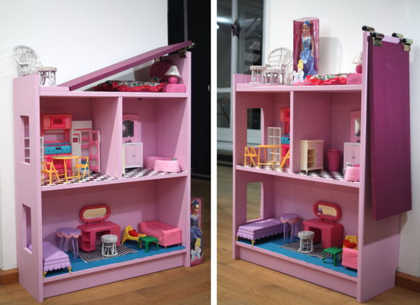 The Convertible BILLY Princess Row House. A perfect hack idea for your daughter's room. See more details 