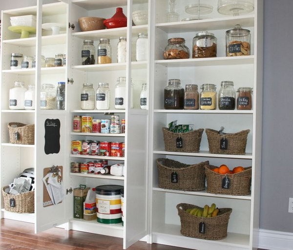 BILLY Bookcase as Kitchen Cupboards. A good solution to make your kitchen stuffs organized. 