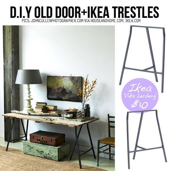 A Rustic Desk from the Old Door. An old door is a sturdy and ideal piece of material that can easily be revamped into other furniture. Here is a creative way to repurpose your old door as a desk. 