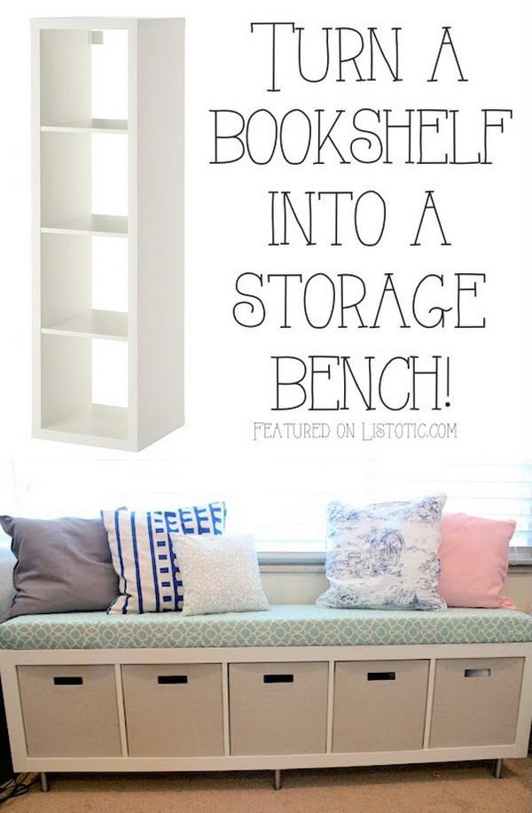 Turn an Ikea Expedit Shelving Unit into a Storage Bench . See more details 
