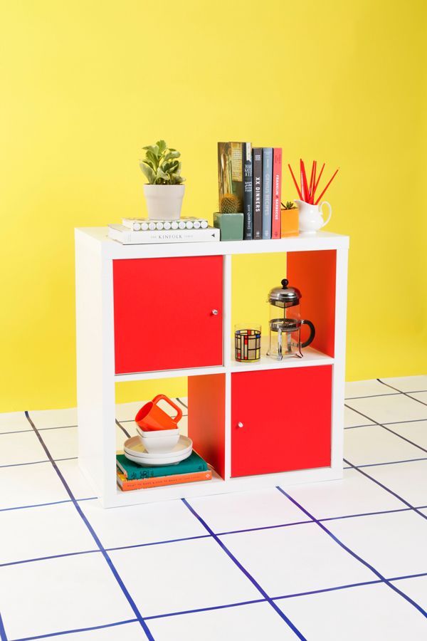 Creative Kallax Hacks with Pops of Color and Doors. See more