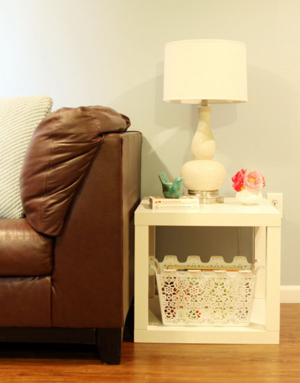  Budget-friendly Parson Side Table. Such a clever idea to use IKEA LACK side table. Put two LACK tables from IKEA to create one super awesome parsons side table like this. It's very practical in the guest room or any other room.Here's the tutorial for your reference.