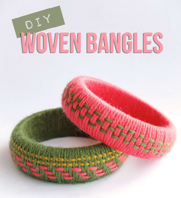 DIY Fun and Cozy Woven Bangles. See the tutorial 