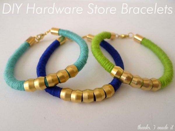 DIY Hardware Store Bracelets. See the tutorial 
