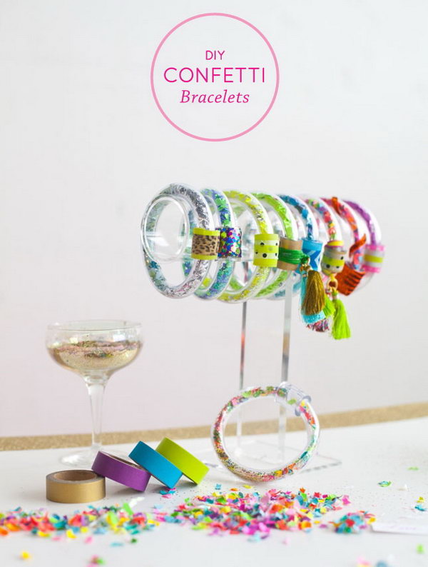 DIY Confetti Bracelets. Get the instructions 