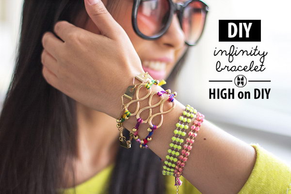 DIY Infinity Beaded Bracelet. See the tutorial 