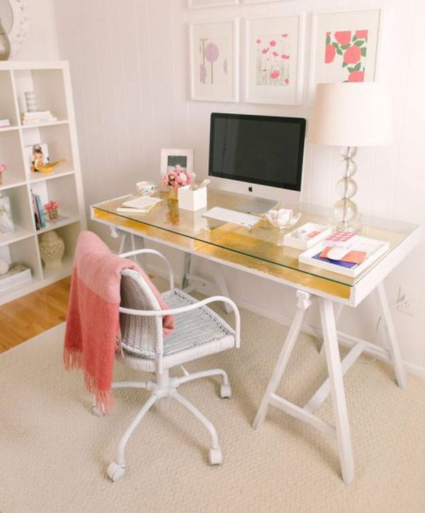 DIY Gold Leafed Ikea Desk Hack. 