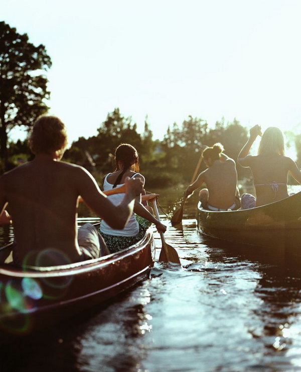 Go Rowing. Take your buddy to a row boat gliding around a lake. You can take turns to master the oars to bring the relationship closer.