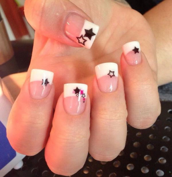 White Nail with Stars. This is all sorts of perfect! I love it, so clever! :)