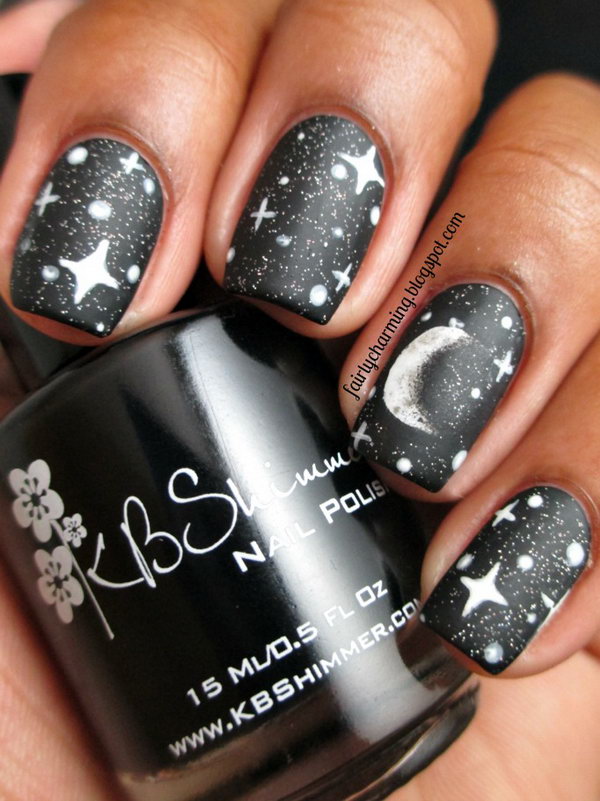 Moon and Stars Nail. This is all sorts of perfect! I love it, so clever! :)