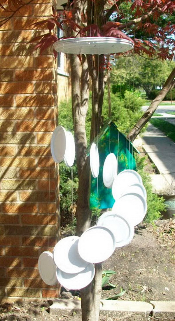 Tin Can Lids Wind Chime. Get the directions 