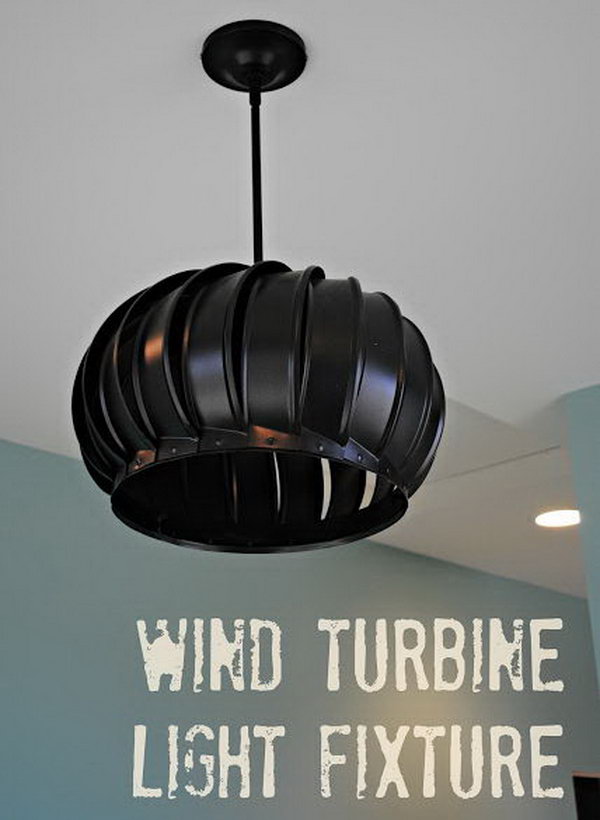 DIY Stylish Wind Turbine Pendant light. 
