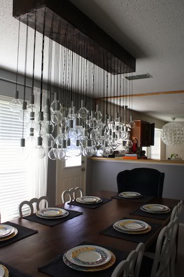 DIY Dining Room bulbs Pendant Lights . 