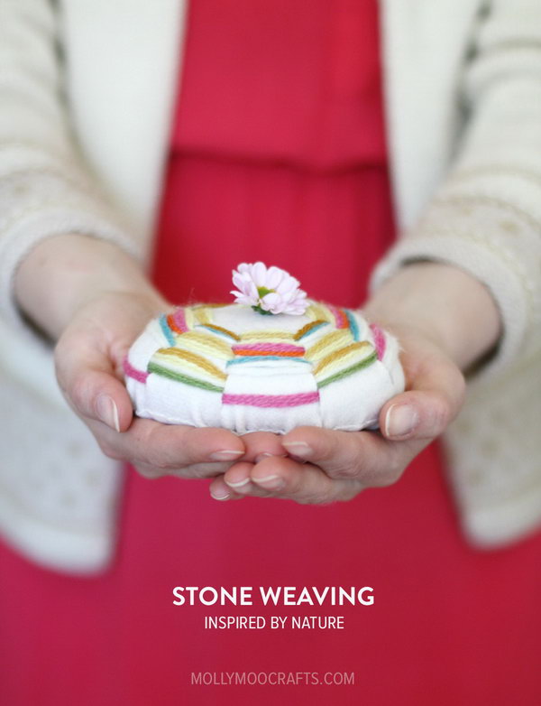 Stone Weaving Craft. See the tutorial 