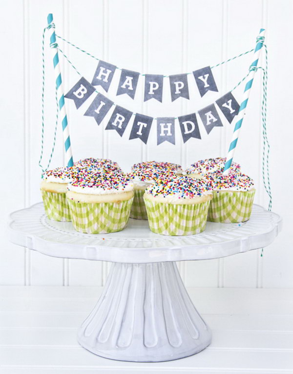 Printable Chalkboard Letters Cake Bunting. See the directions 