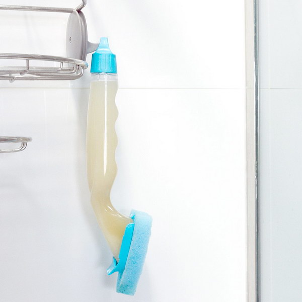 DIY Shower-cleaning Wand Made with Natural Ingredients. Refresh your shower in seconds and keeps glass shower doors and tiles free of hard-water stains and mildew with this cleaning hack. Get the recipe and tutorial via 