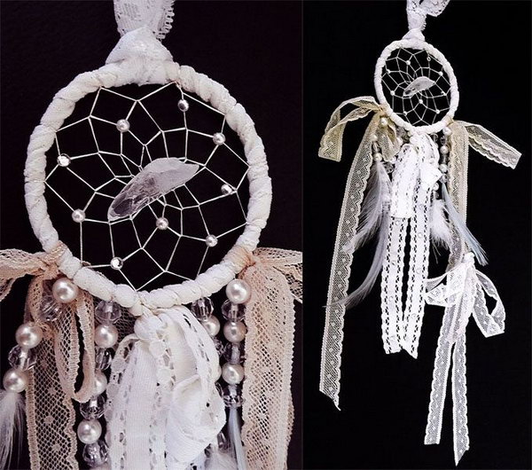 Fancy Lace and Pearl Dream Catcher. 