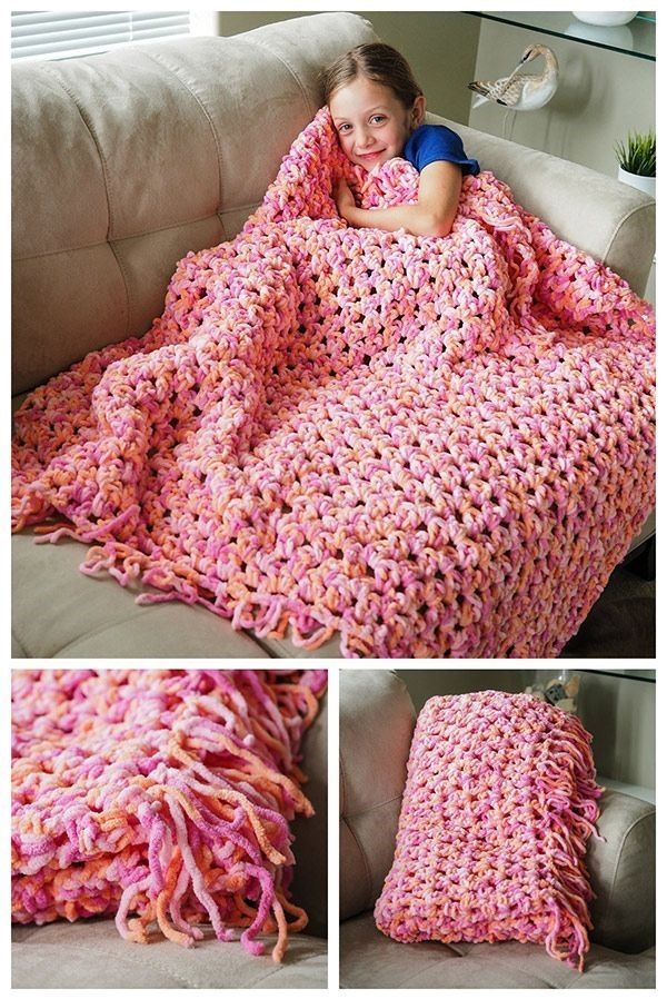 Crochet Sofa Blanket. 