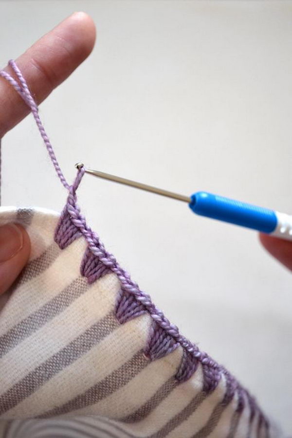 Crochet Edging on Flannel Blankets. 