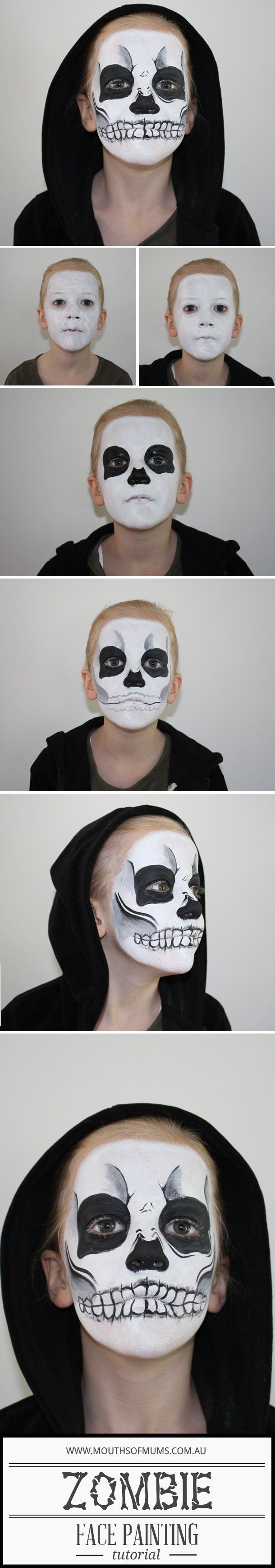 Kids Zombie Face Painting Tutorial 