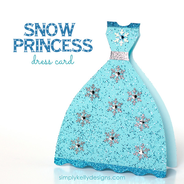 DIY Glittery Snow Princess Card. 