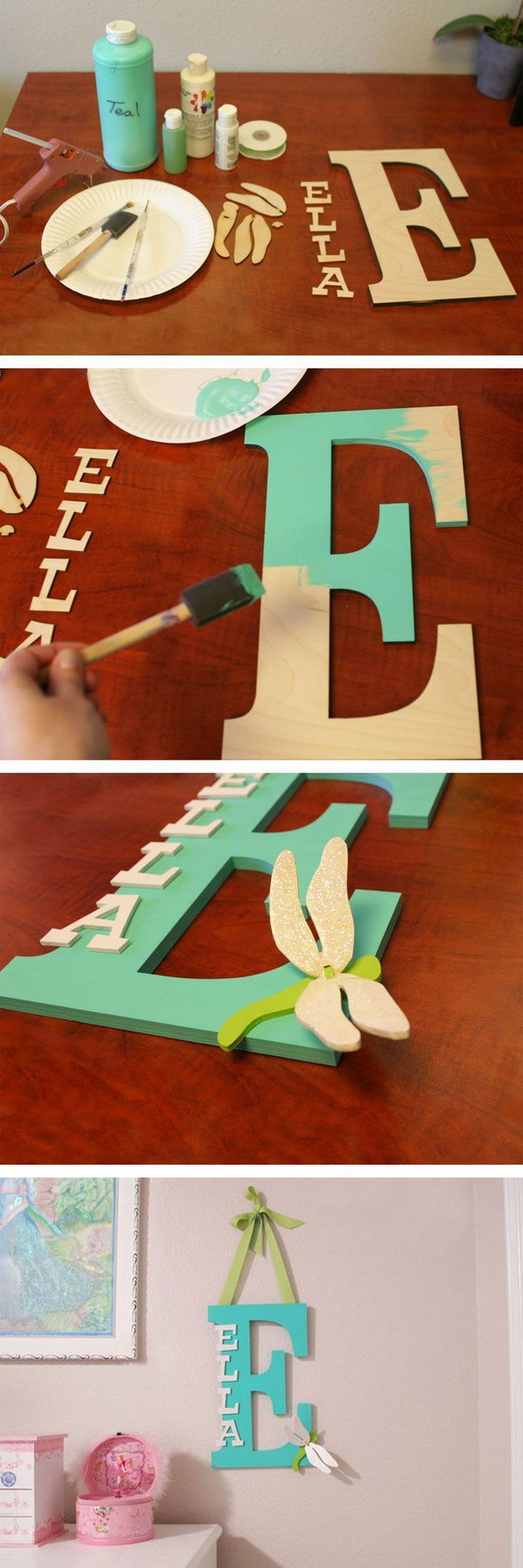 Painted Wooden Letter for a Kids' Room 