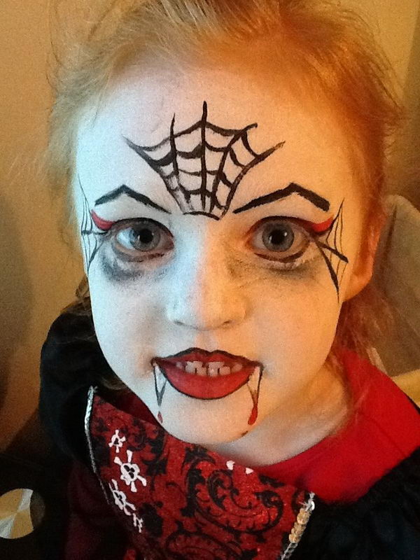 Easy Girls Vampire Face Painting.