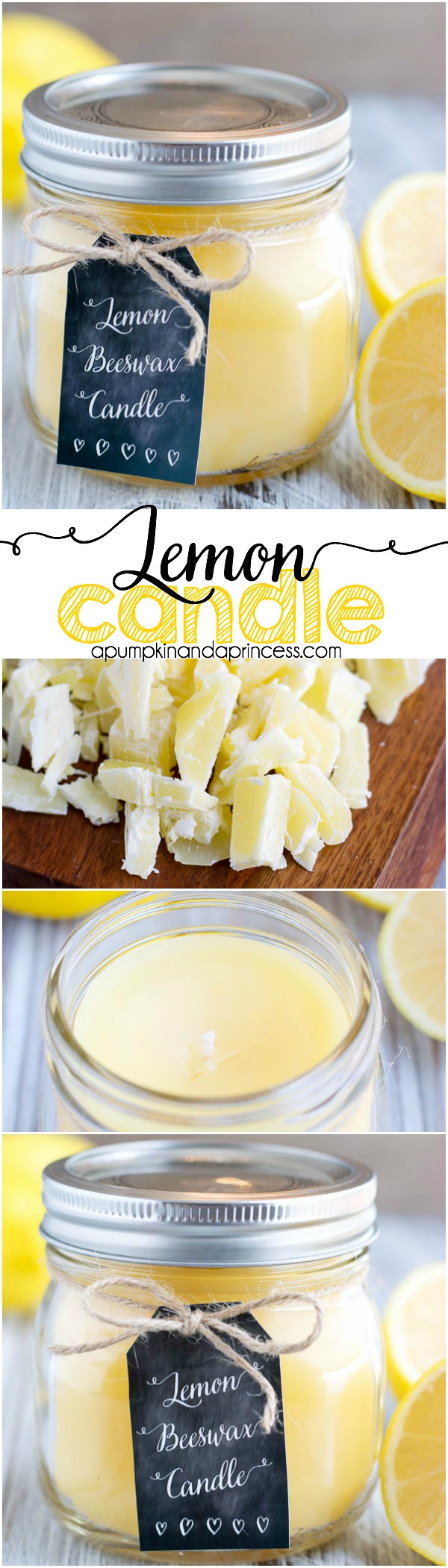DIY Lemon Beeswax Candles. Love the frangrance of lemon in your home? Get started to make this candles with the tutorial via 