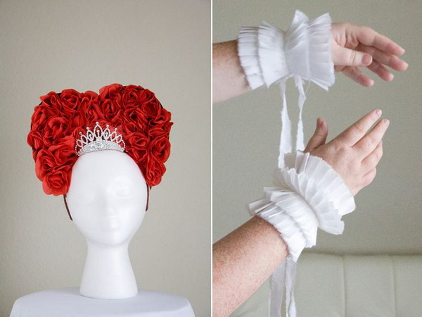 DIY Queen of Hearts Headpiece and Pleated Cuffs 