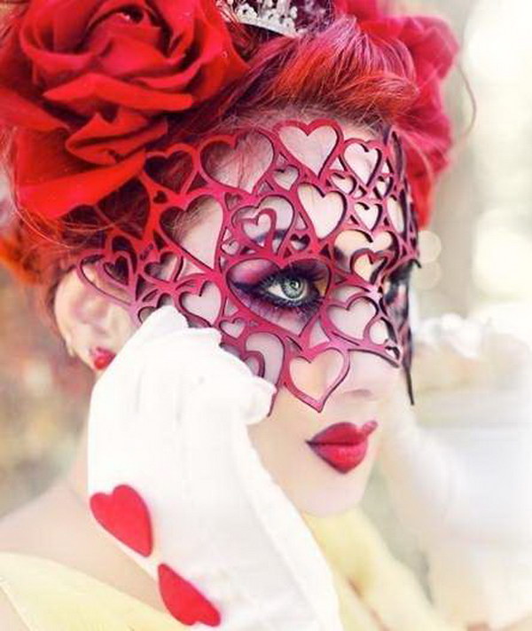 Leather Queen of Hearts Mask. 